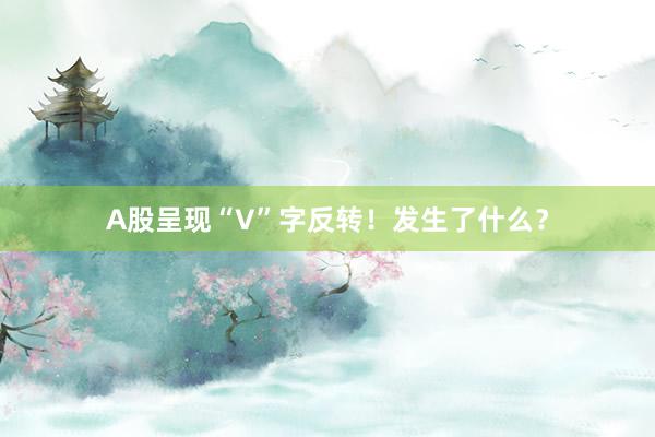 A股呈现“V”字反转！发生了什么？