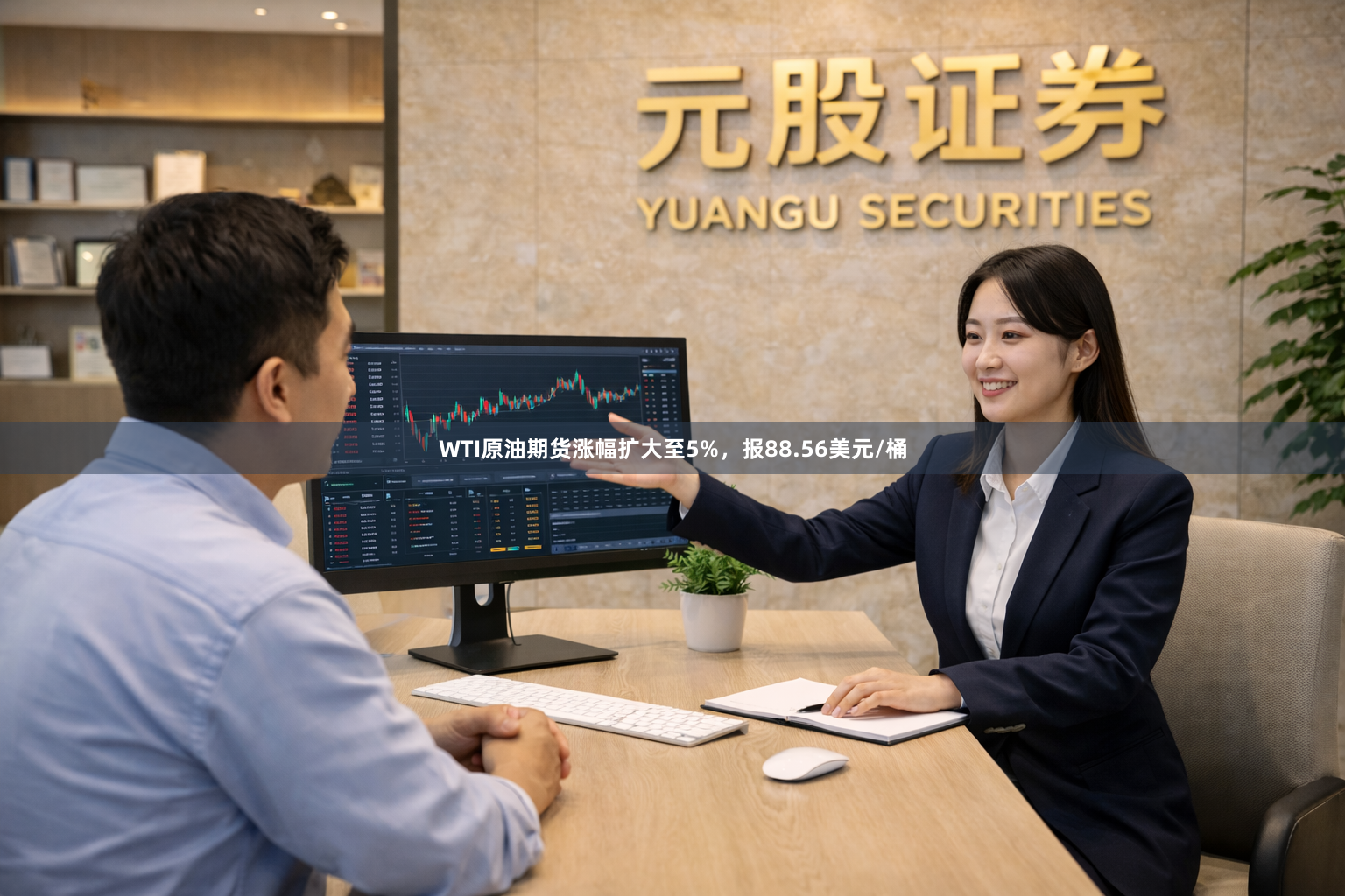 WTI原油期货涨幅扩大至5%，报88.56美元/桶