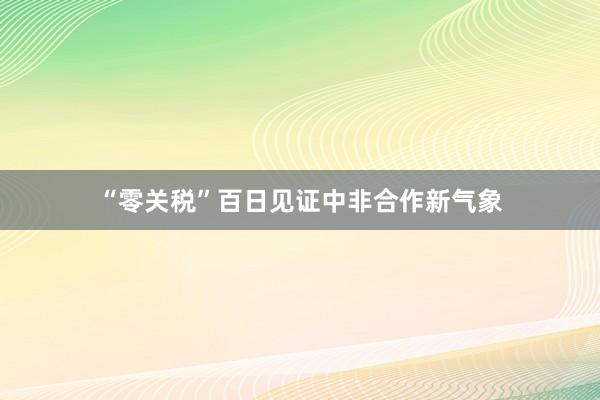 “零关税”百日见证中非合作新气象