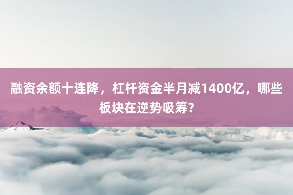 融资余额十连降，杠杆资金半月减1400亿，哪些板块在逆势吸筹？
