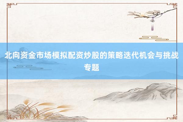 北向资金市场模拟配资炒股的策略迭代机会与挑战专题