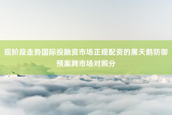 现阶段走势国际投融资市场正规配资的黑天鹅防御预案跨市场对照分