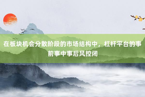 在板块机会分散阶段的市场结构中，杠杆平台的事前事中事后风控闭