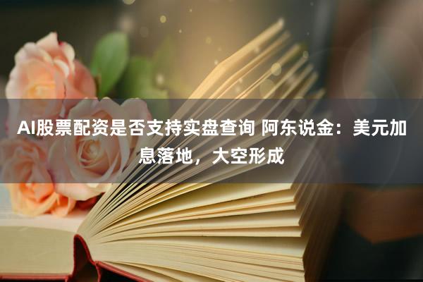 AI股票配资是否支持实盘查询 阿东说金：美元加息落地，大空形成