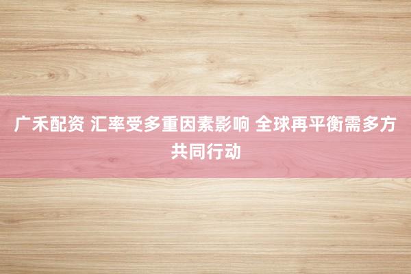 广禾配资 汇率受多重因素影响 全球再平衡需多方共同行动